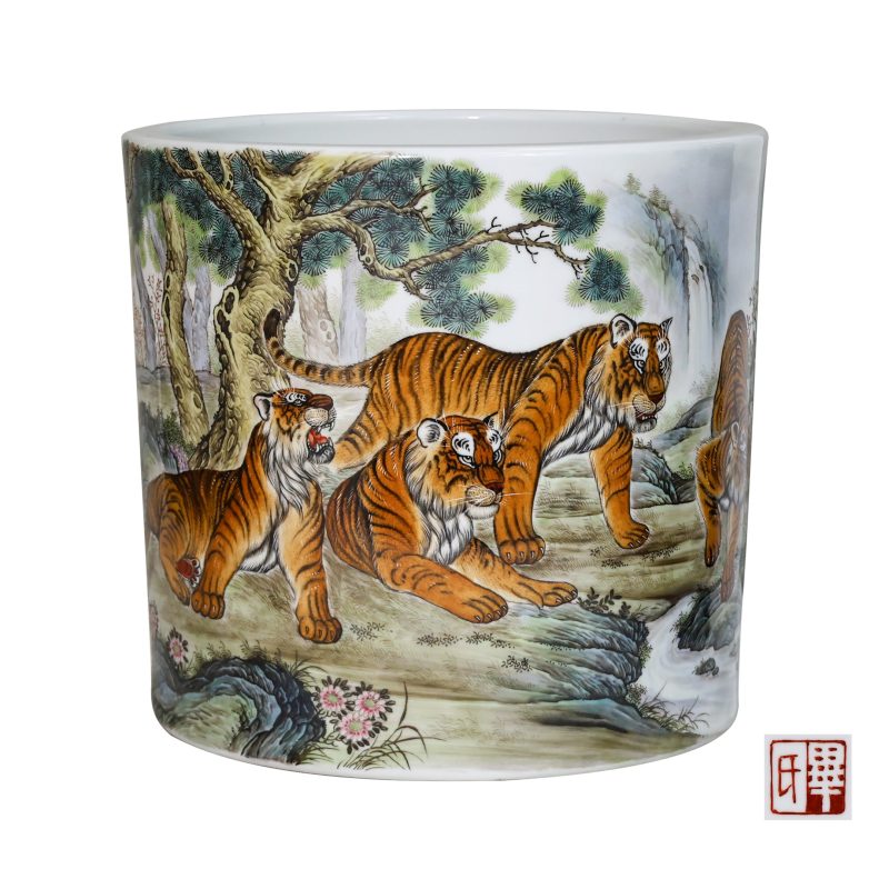 毕渊明 五虎笔筒